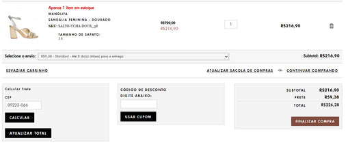 Personal Shopper | Buy from Brazil - SANDÁLIA FEMININA - DOURADO - DDP- MKPBR - Brazilian Brands Worldwide