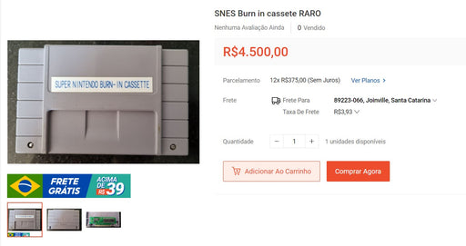 Personal Shopper | Buy from Brazil - SNES Burn in cassete RARO - DDU- MKPBR - Brazilian Brands Worldwide
