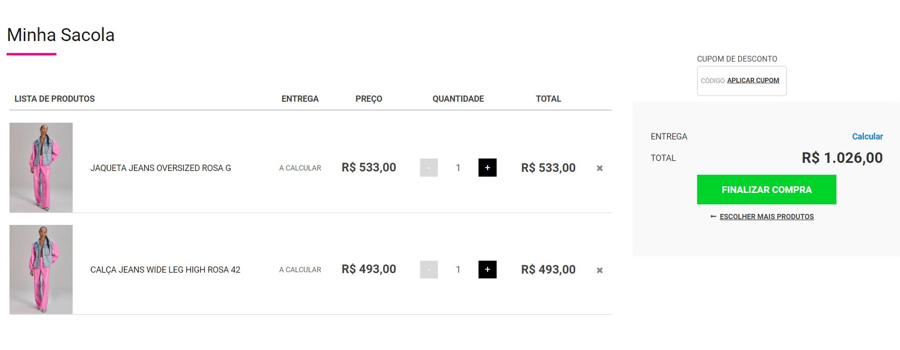 Personal Shopper | Buy from Brazil - Set clothes - 4 items - DDP- MKPBR - Brazilian Brands Worldwide