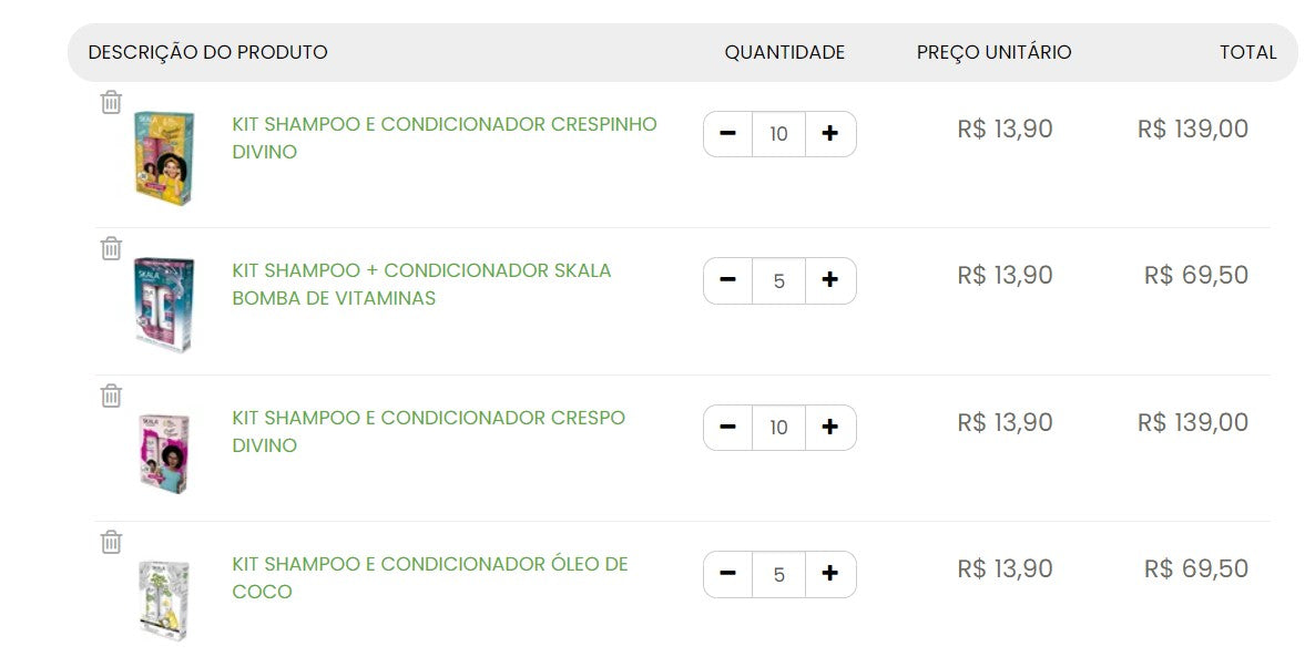 Personal Shopper | Buy from Brazil - Shampoo and Conditioner Kit - SKALA - 30 items- MKPBR - Brazilian Brands Worldwide