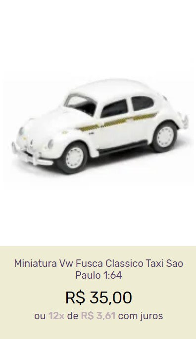 Personal Shopper | Buy from Brazil - Vintage cars Collection - Fusca - 7 units- MKPBR - Brazilian Brands Worldwide