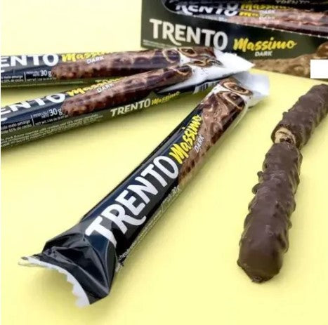 Trento Massimo Dark Chocolate 30gr - Box of 16 units - Peccin MKPBR - Brazilian Brands Worldwide