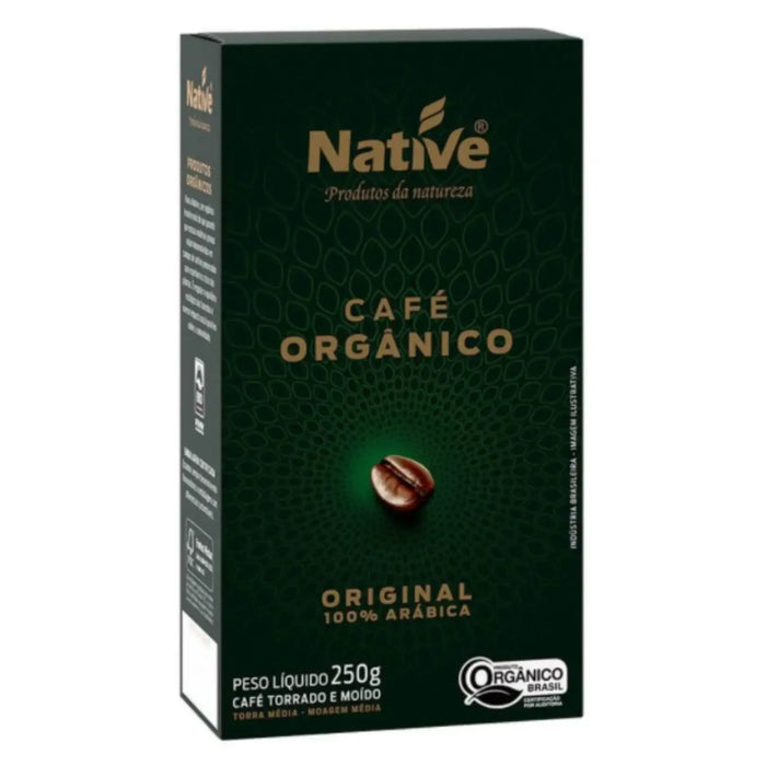 NATIVE Organic Brazilian Arabica Coffee, Medium Roast – 8.82 oz (250 g) – Elevate your morning with premium organic coffee. – Buy now at MKPBR.COM – Worldwide Shipping